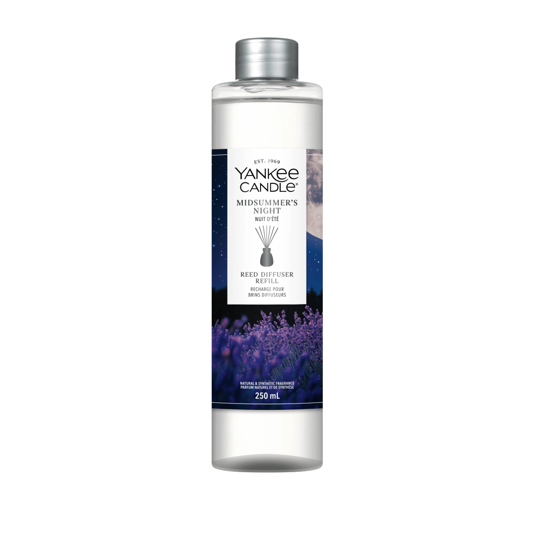 Yankee Candle Recarga para Difusor de varillas | Midsummer's Night | Para espacios pequeños a medianos | Hasta 10 semanas de fragancia