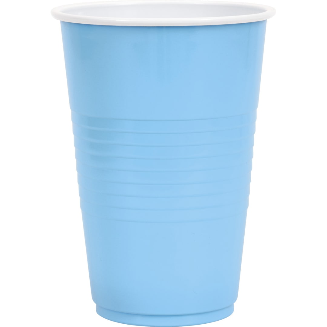 Powder Blue Solid 16oz Plastic Party Cups, 50ct