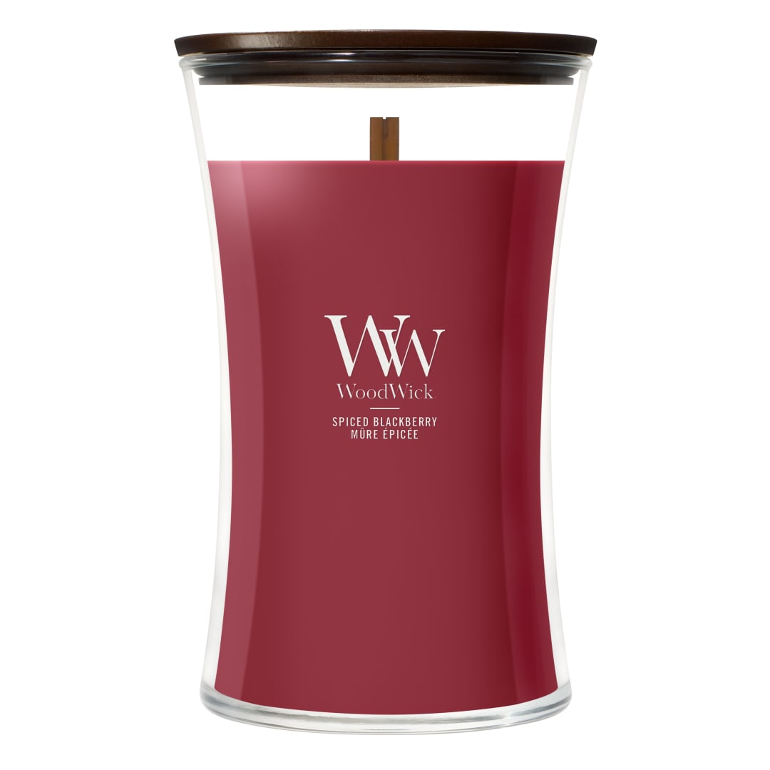 WoodWick | Vela grande | Mora especiada | Gran regalo para mujeres