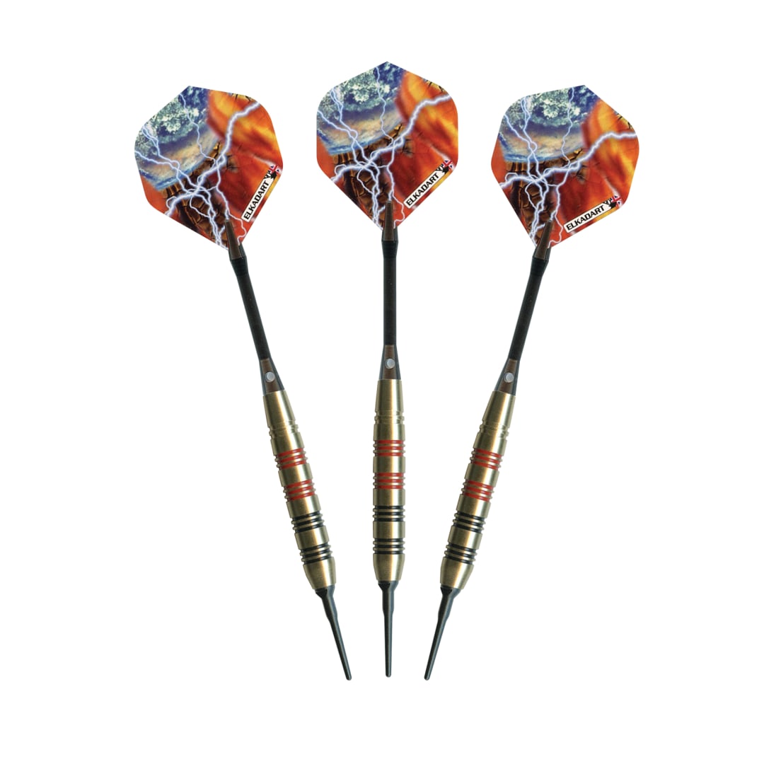 Elkadart Storm Soft Tip Darts Black and Red Rings 18 Grams
