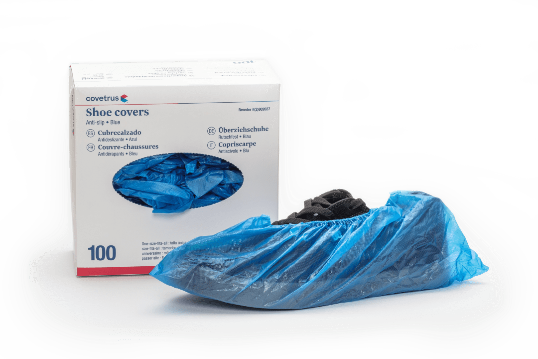  Covetrus Non-woven PE Shoe Cover, Blue, One Size