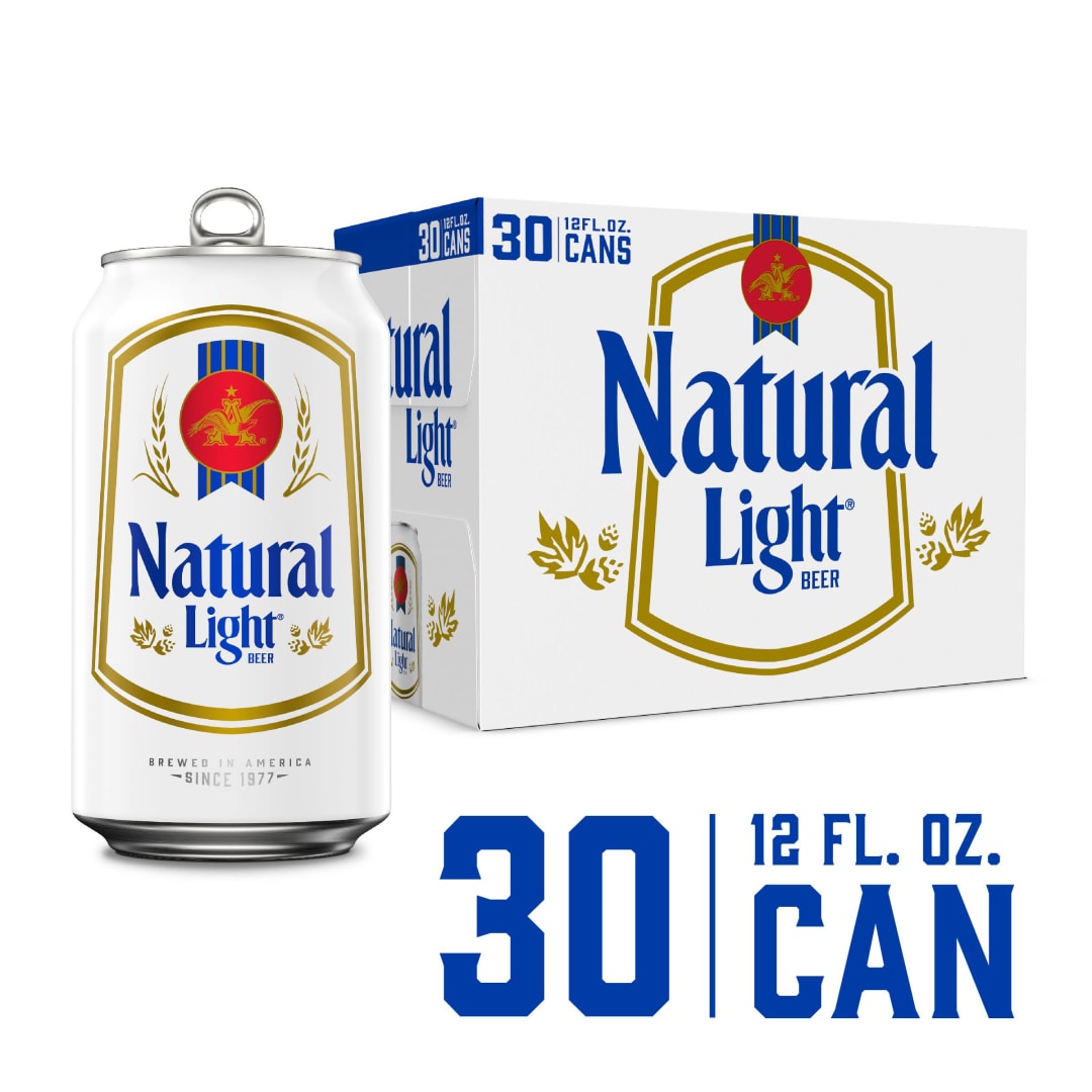 Natural Light Beer, 30 Pack Beer, 12 FL OZ Cans, 4.2% ABV