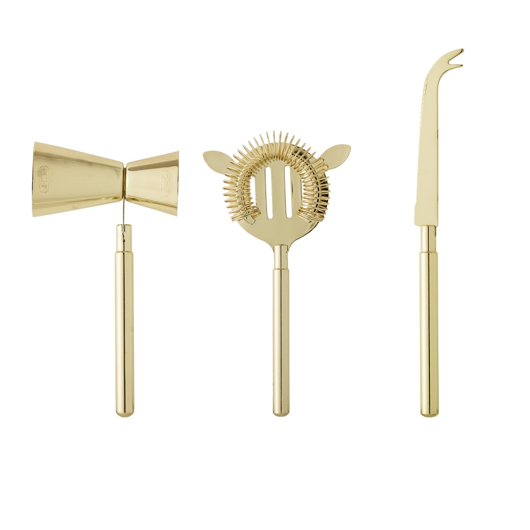97305186 - Cocktail Bar Set, Gold, Stainless Steel STOCK: 300