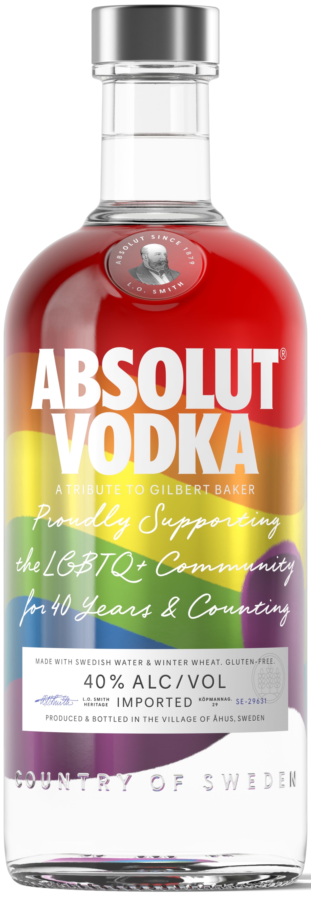 Absolut Original Vodka Rainbow Bottle Edition, 750 ml Bottle, 80 Proof