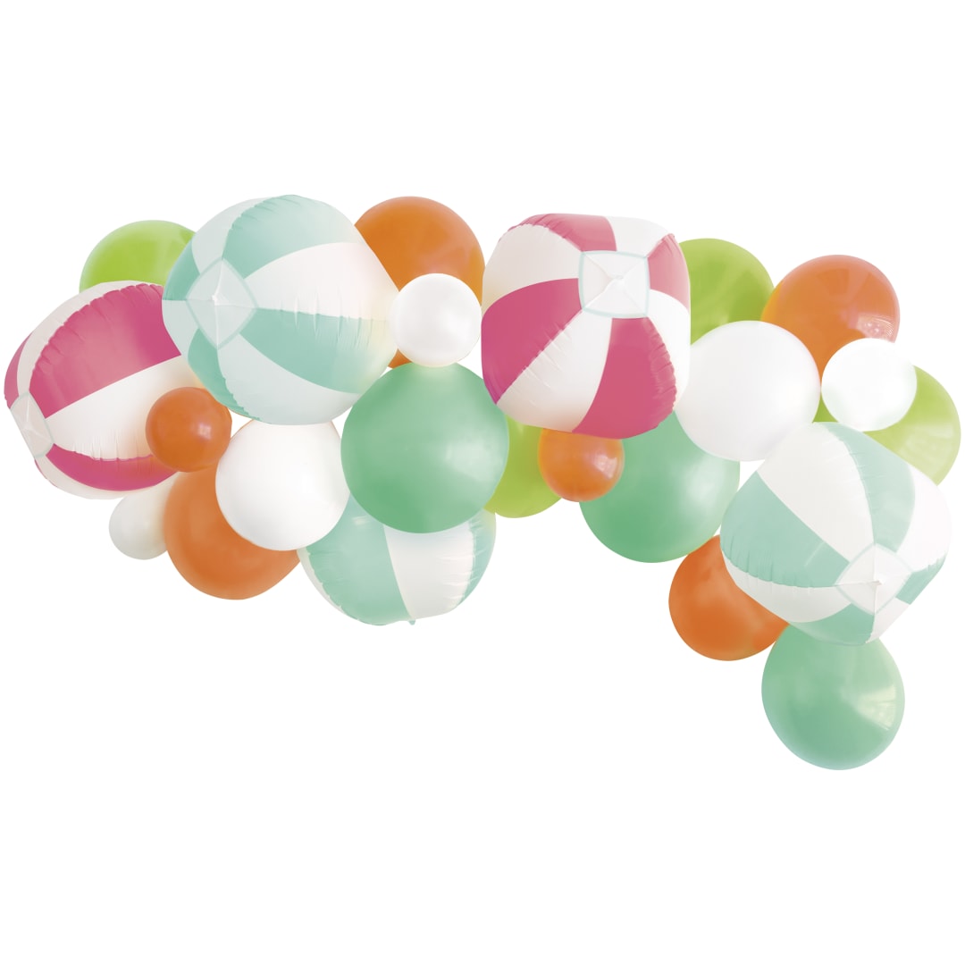 Summer Fun Assorted Iridescent Sphere &amp; Latex Balloon Arch Kit