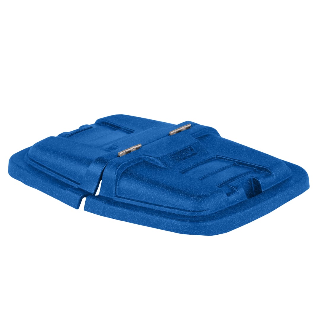 8 Cubic Feet Heavy Duty Manual Cube Truck Split Lid - Blue