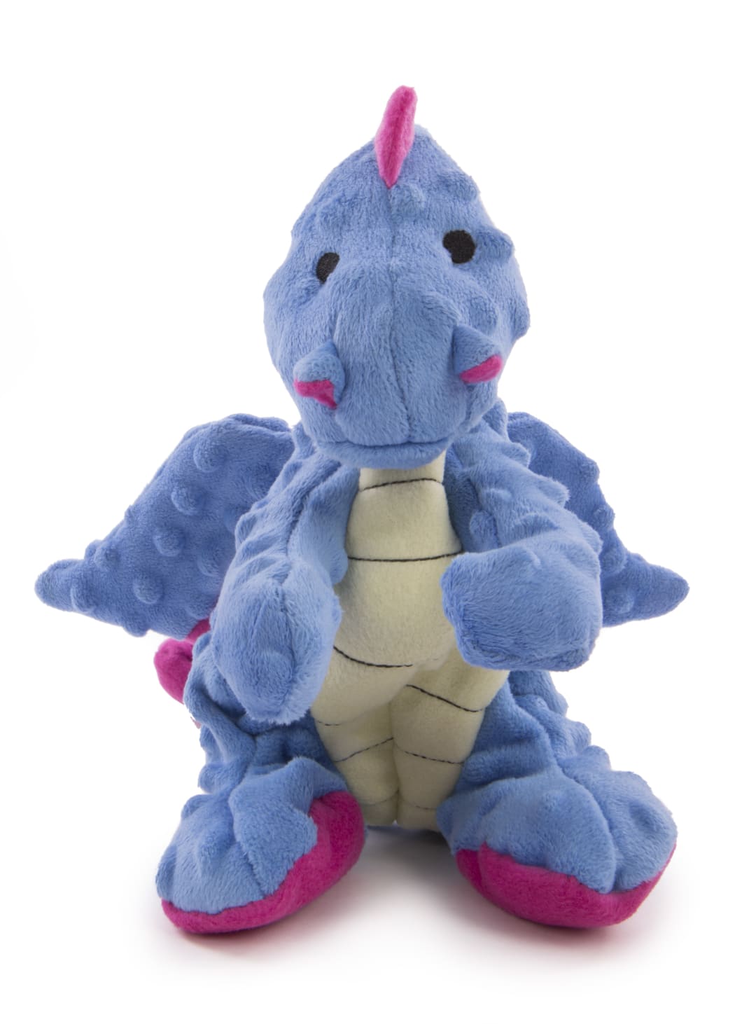 goDog Dragons Squeaky Plush Dog Toy With Chew Guard Technology, Periwinkle, Large