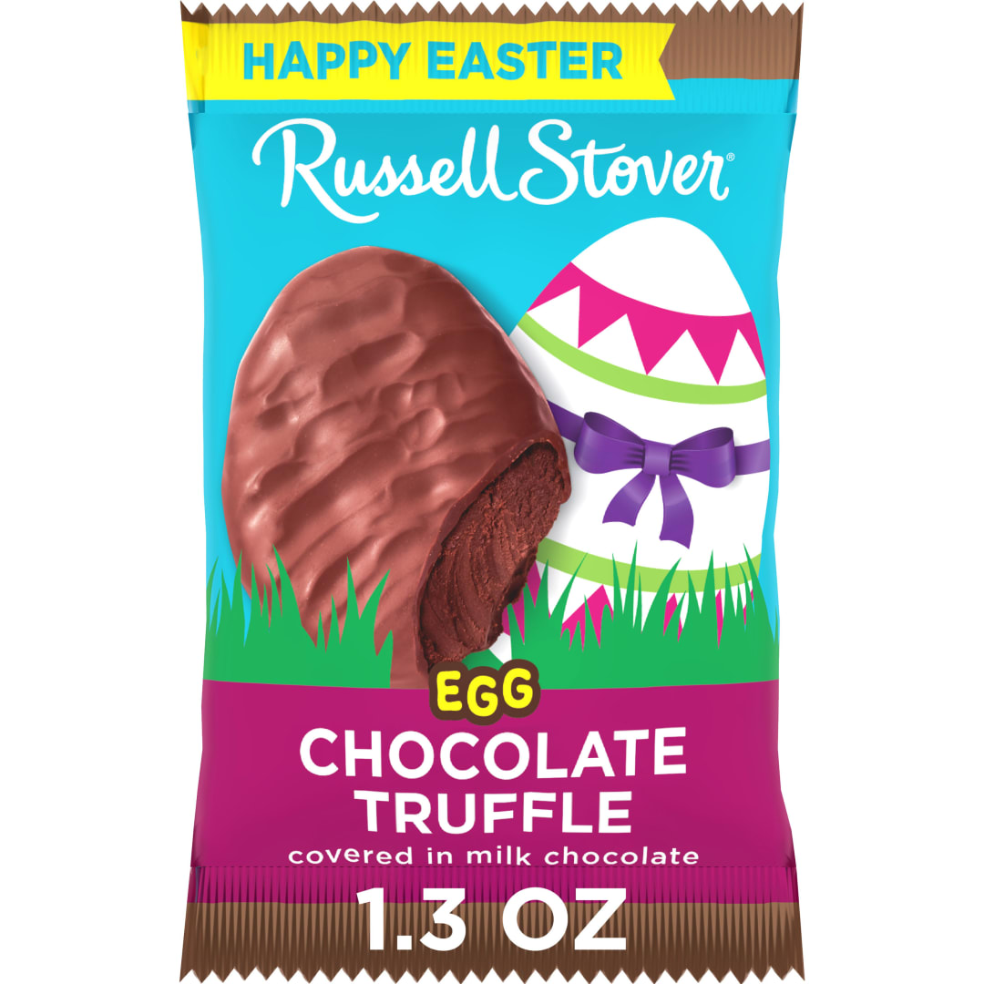 RUSSELL STOVER Easter Chocolate Truffle Milk Chocolate Candy Easter Egg, 1.3 oz.