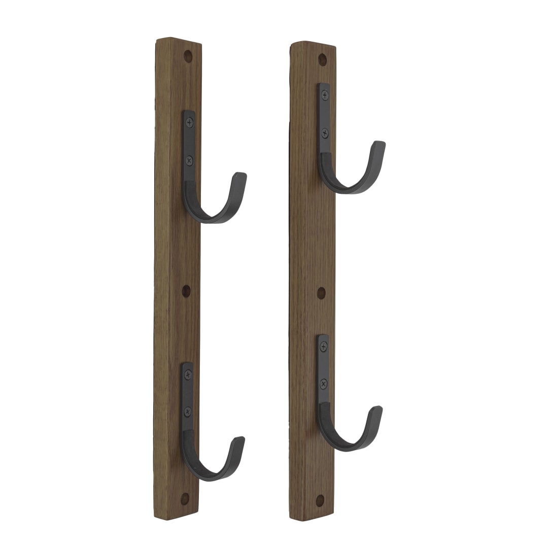 Gun Collector Hardwood Gun Rack, Holds 2-Firearms, Brown/Black