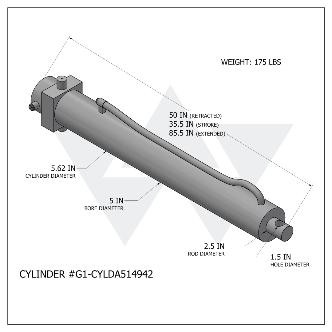 Galbreath™ Hydraulic Cylinder (5" X 2.5" X 35.5")