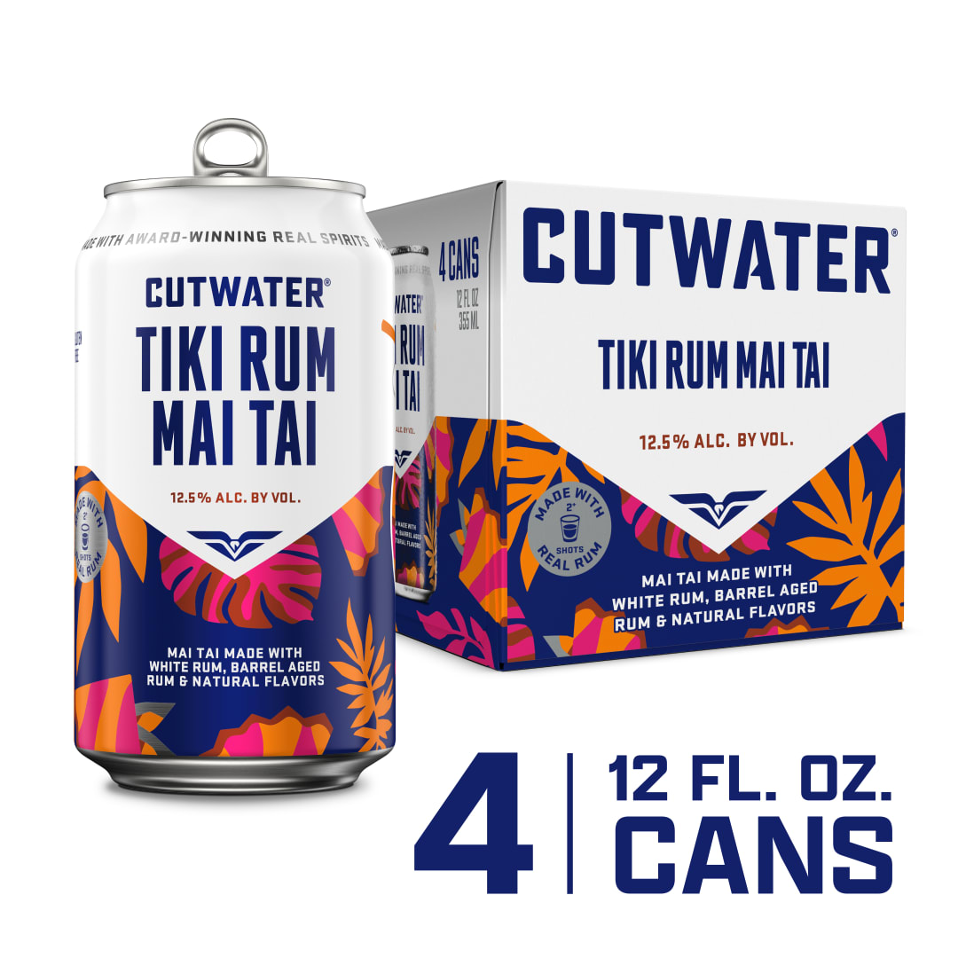 Cutwater Spirits Tiki Rum Mai Tai, 4 Pack 12 fl oz Cans