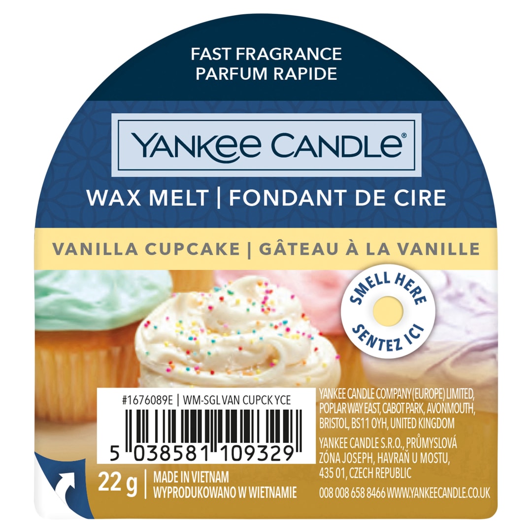 Yankee Candle Cera fundida | Cupcake de vainilla | Hasta 8 horas de fragancia | 1 unidad