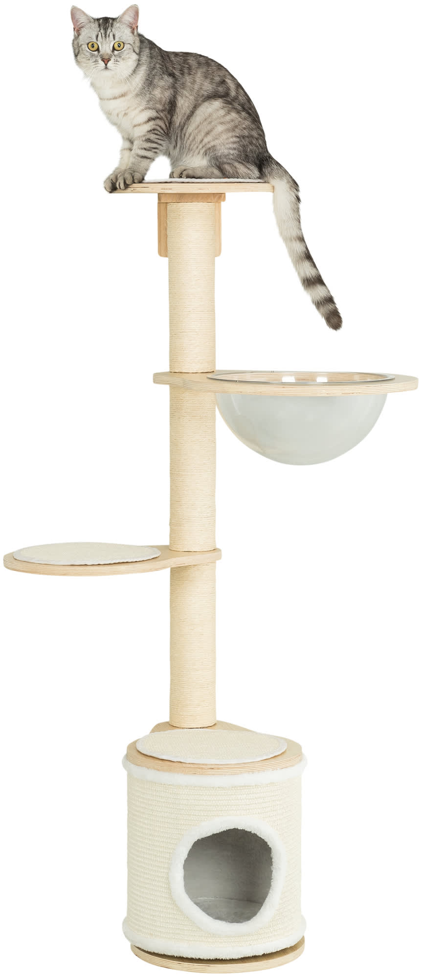 Mateo Wall Mounted Cat Tree, Natural/White