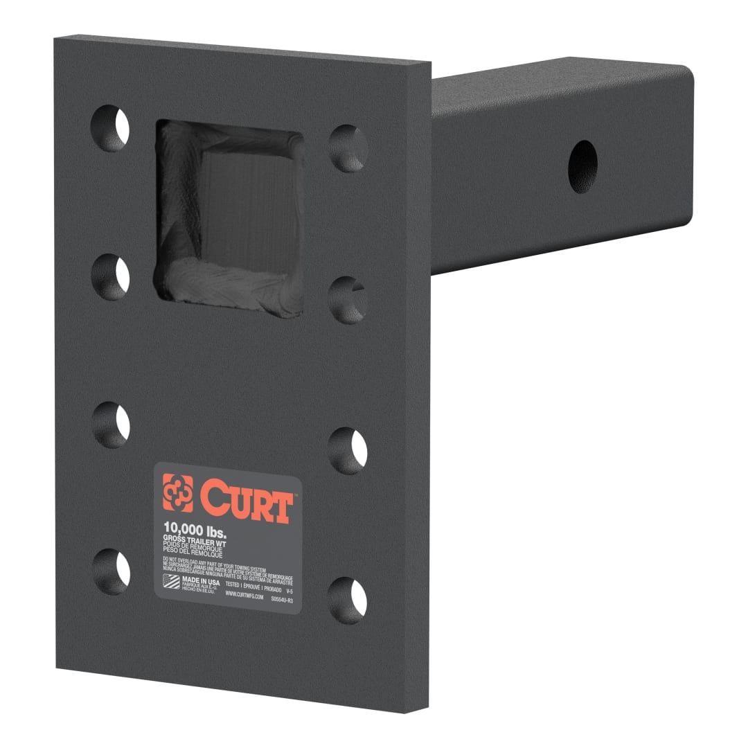 CURT Adjustable Pintle Mount (2" Shank, 10,000 lbs., 7" High, 6" Long) #48323