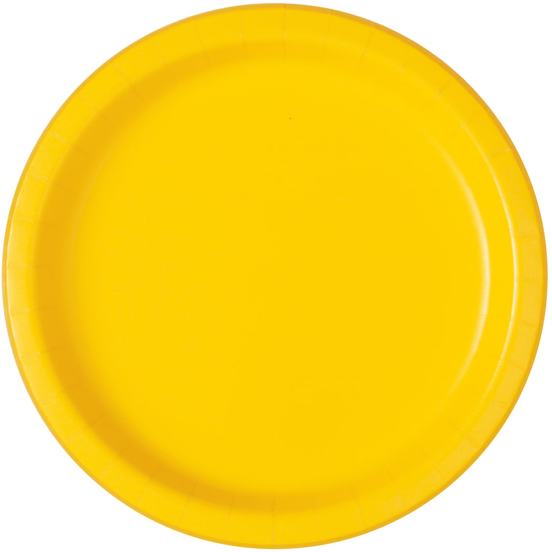 Sunshine Yellow Solid Round 10" Dinner Plates, 50ct