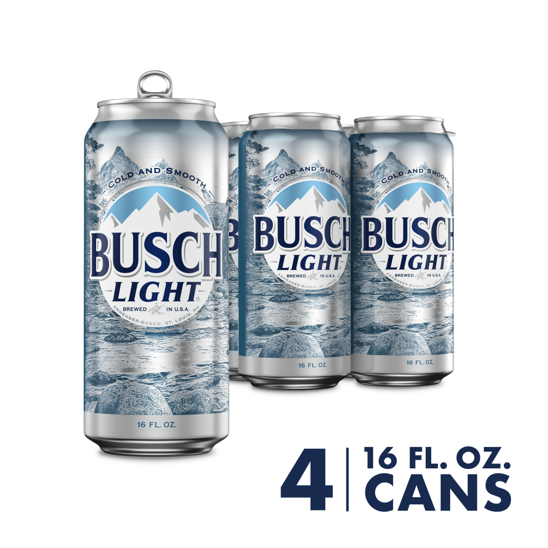 Busch Light Beer, 4 Pack 16 fl. oz. Cans, 4.1% ABV