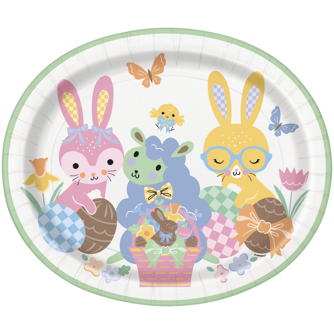 Easter Pals Oval 12" Plates, 8ct