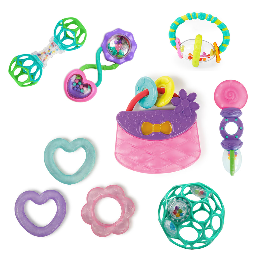 Hochets et jouets de dentition Bright Starts Everything Nice, Coffret cadeau 9 pièces