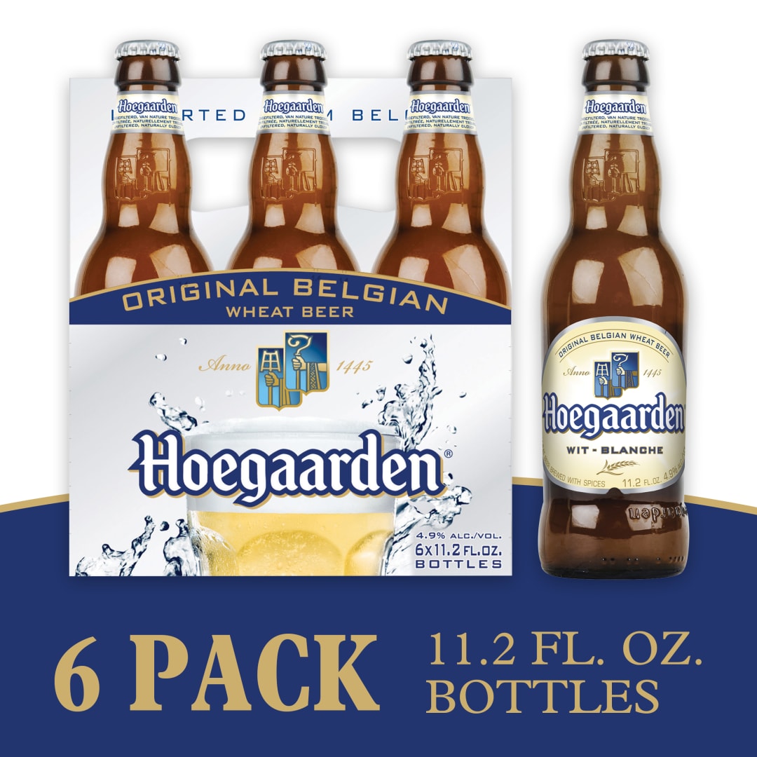 Hoegaarden Wheat Beer, 6 Pack, 11.2 fl oz Bottles, 4.9% ABV