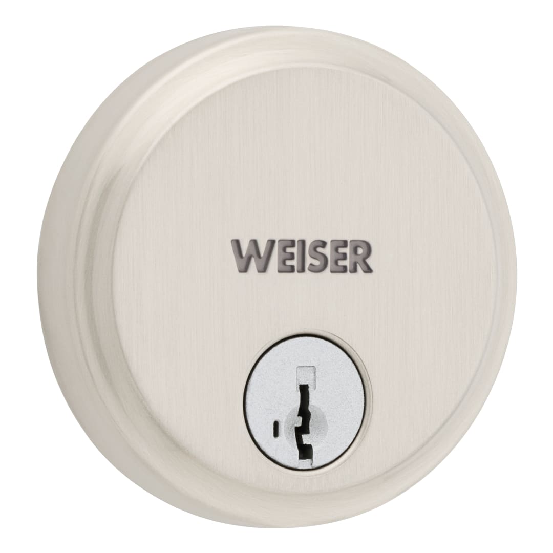 Hometown Single Cylinder Deadbolt featuring SmartKey Security™ in Satin Nickel