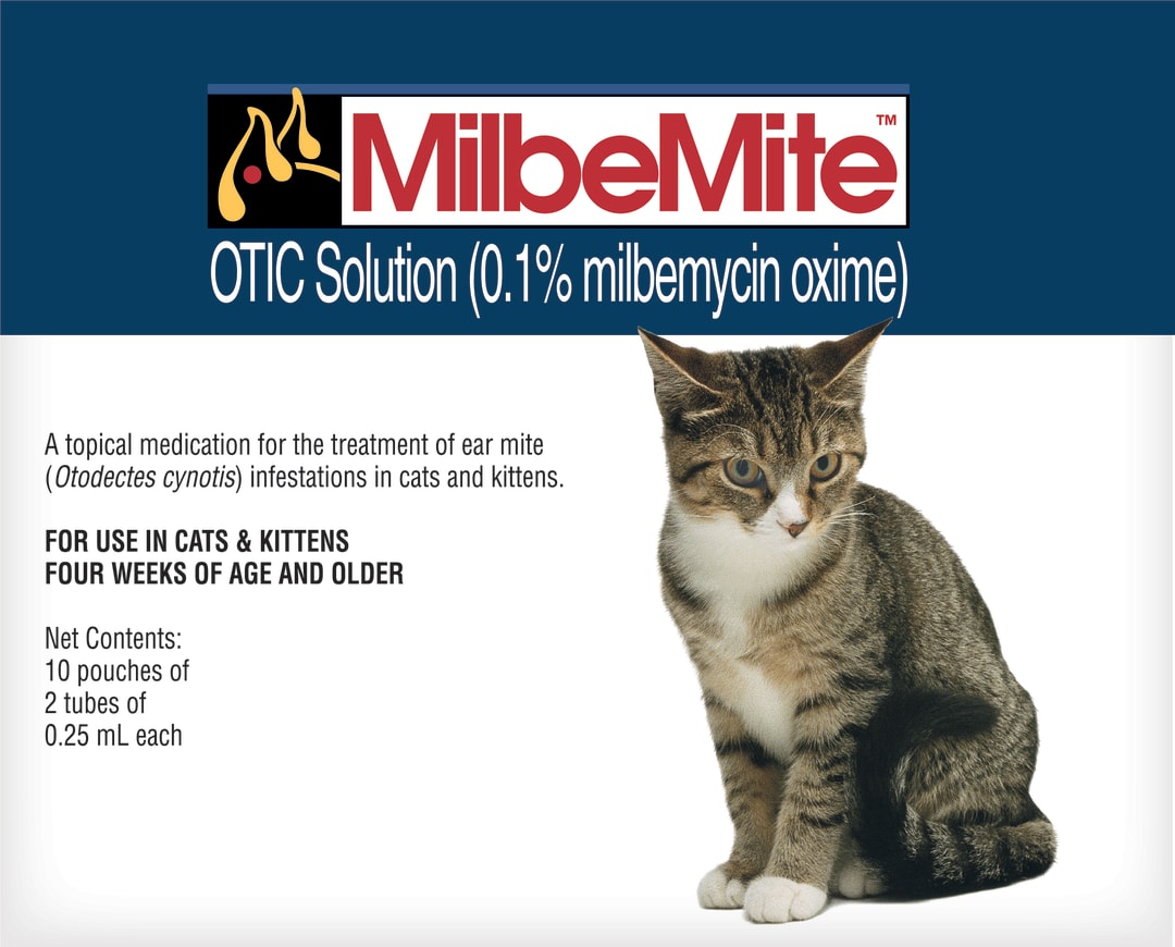 MilbeMite Otic Solution for Cats, 0.25 mL, 2 Doses