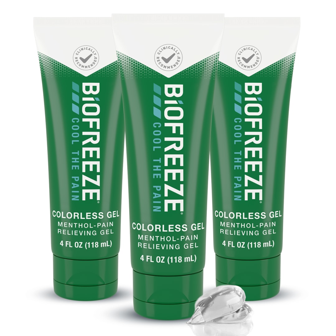 Biofreeze Pain Relief Gel, 4 oz. Tube, Colorless, Pack of 3