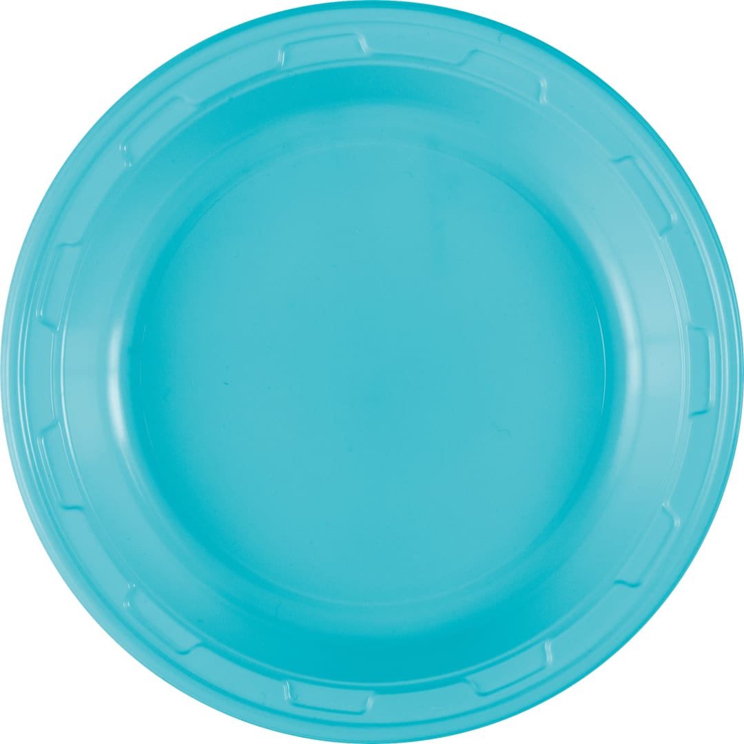 Terrific Teal Solid Round 7" Plastic Dessert Plates, 50ct
