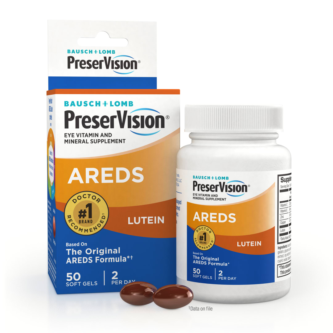 PreserVision AREDS Lutein Formula Vitamin &amp; Mineral Supplement 50 ct Soft Gels