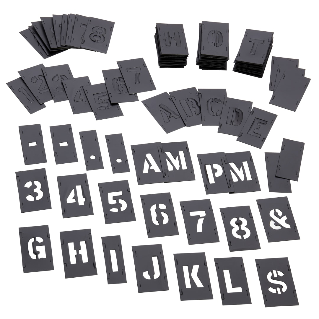 Stencil Set-Letter/Number 1" PVC 138 Pieces