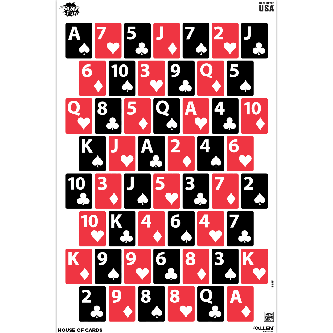 EZ Aim® Fun House of Cards Game Paper Targets, 23”W x 35”H, 3-Pack, Multi
