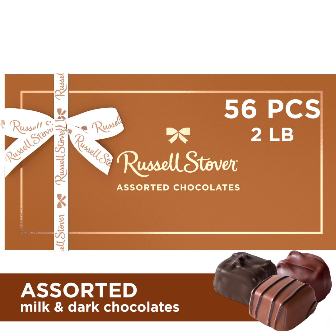 RUSSELL STOVER Assorted Milk & Dark Chocolate Gift Box, 32 oz. (56 pieces)