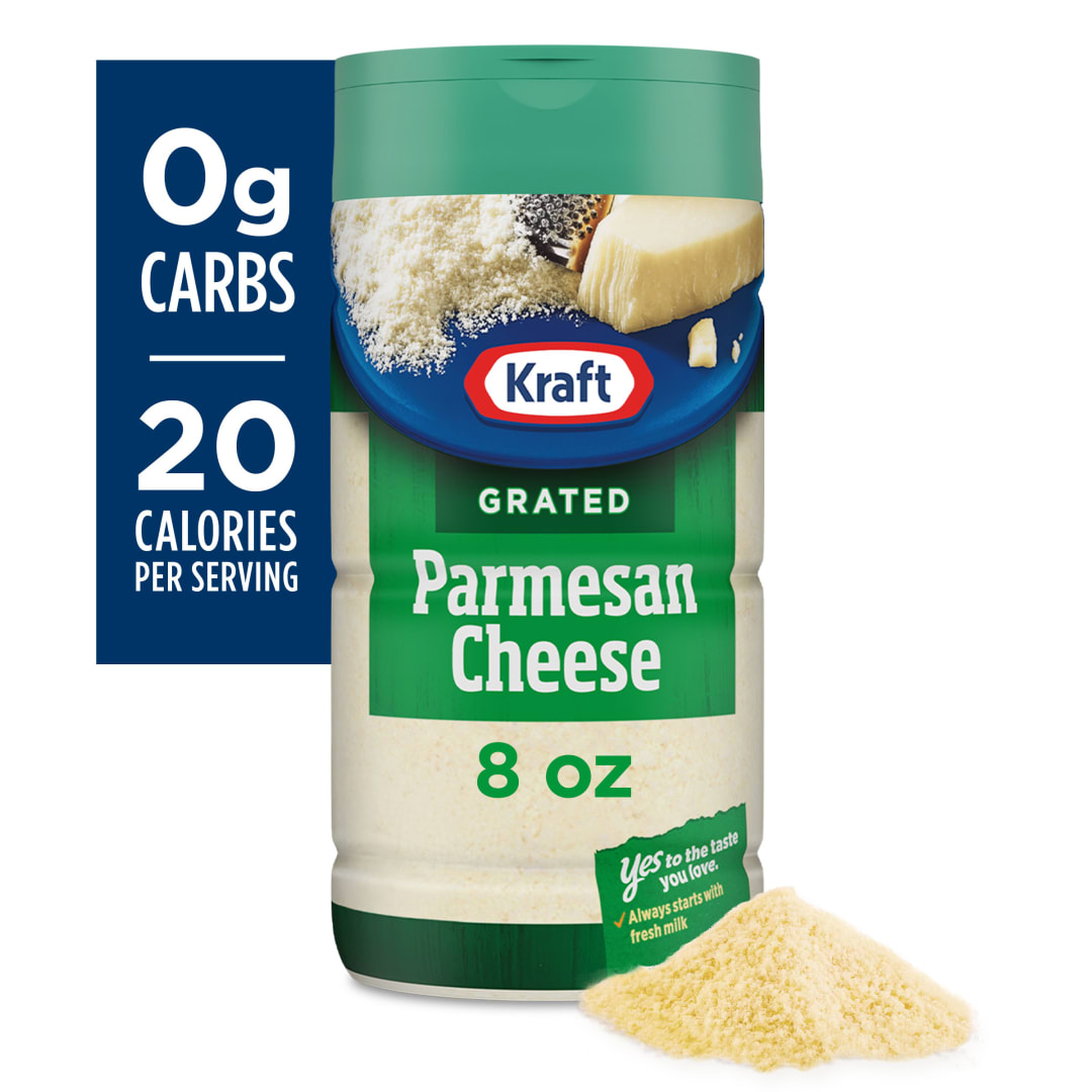 Kraft Natural Grated Parmesan Cheese Shaker, 8 oz Bottle