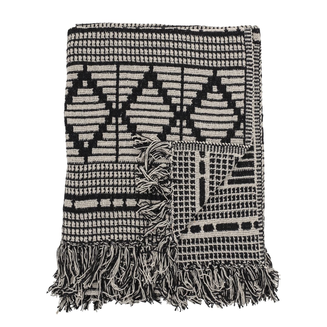 82049671 - Gutte Throw, Black, Recycled Cotton STOCK: 300