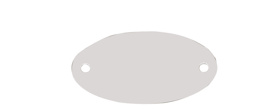 Tag-Oval 1"x 1-7/8" Aluminum 100 Pack