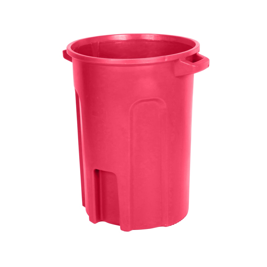 44 Gal. Round Trash Can with Lift Handle - Red