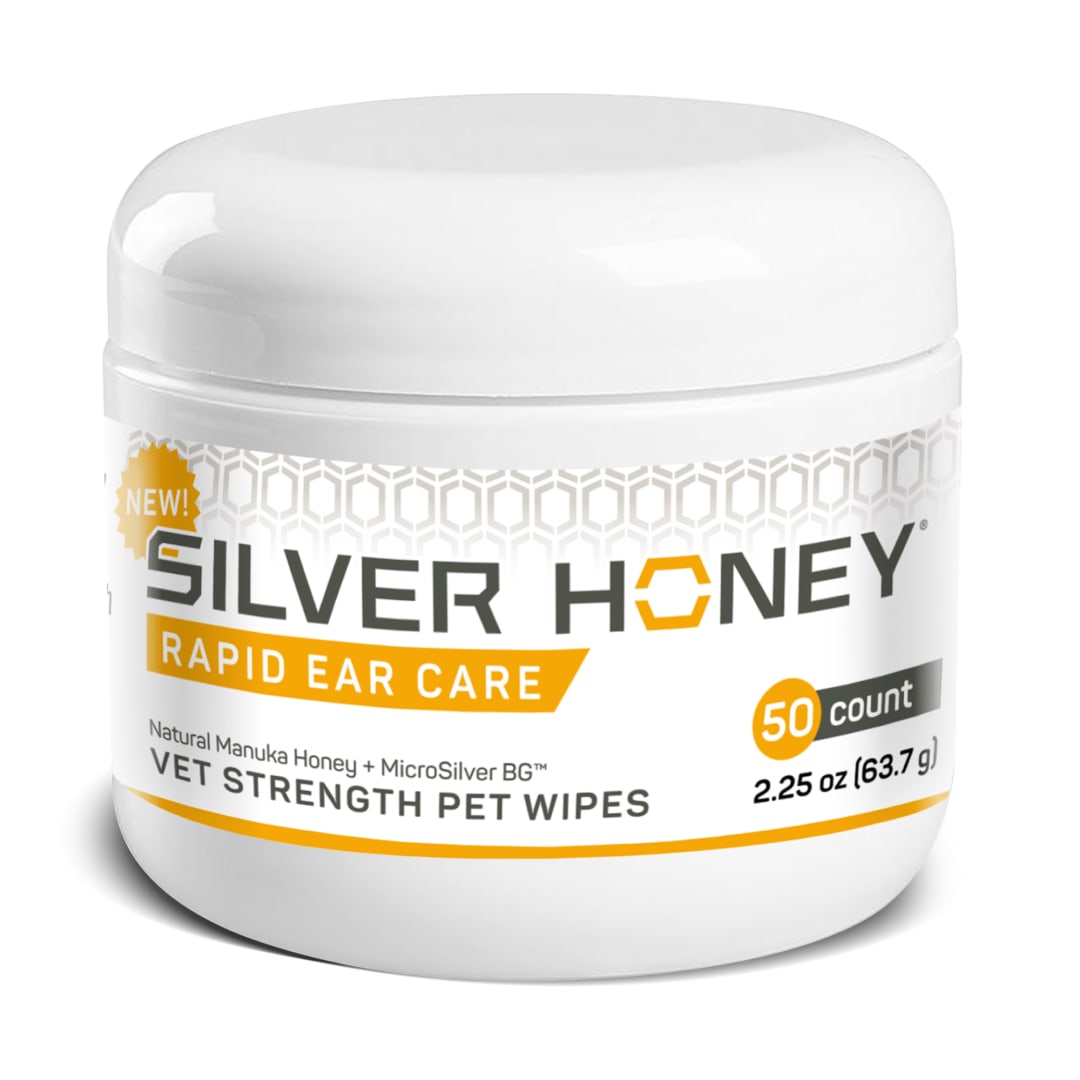 Silver Honey® Rapid Ear Care Vet Strength Pet Wipes 50 ct Jar