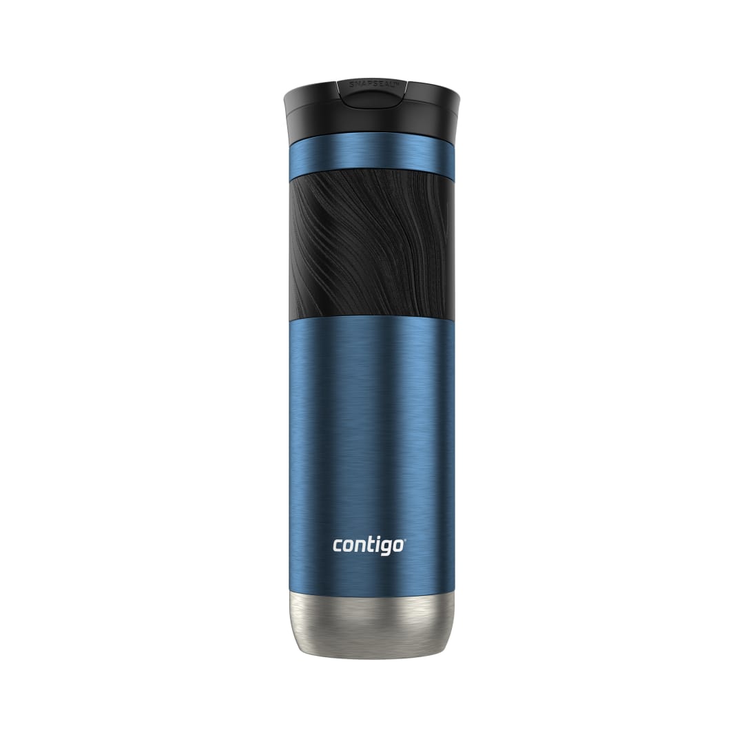 Contigo® Vaso Térmico Byron 2.0, de Acero Inoxidable, con Tapa SNAPSEAL™, y Agarre Texturizado, 710 ml, Azul Gloss