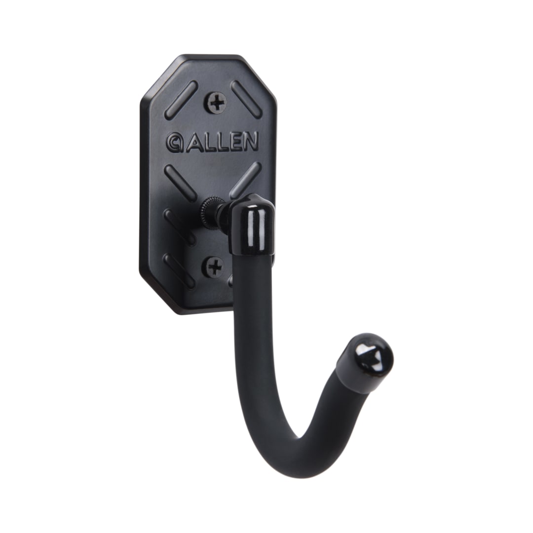 Defender Hooks with Metal Mounting Plate, 2-Hooks Per Pack, Black