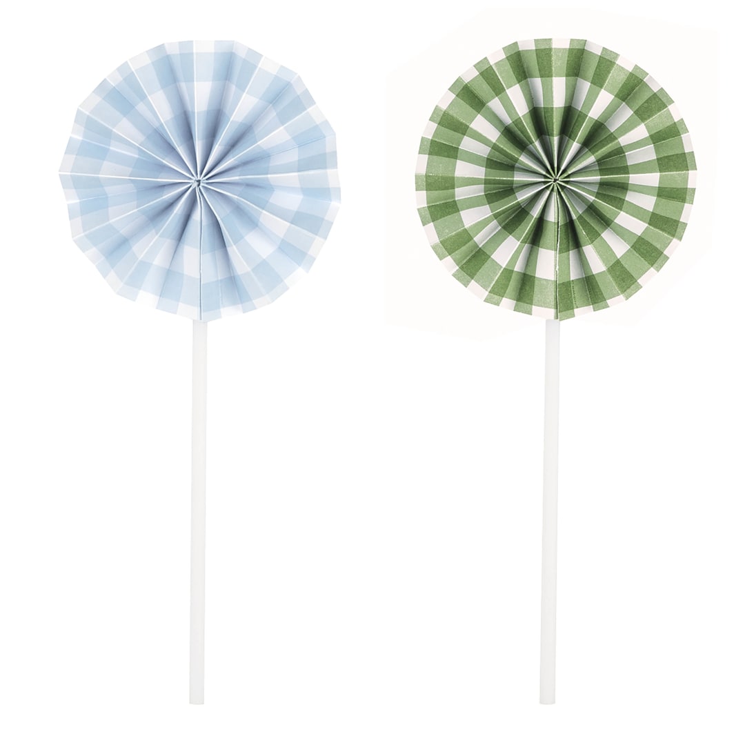 Garden Party Paper Fan Cake Topper Picks, 8ct