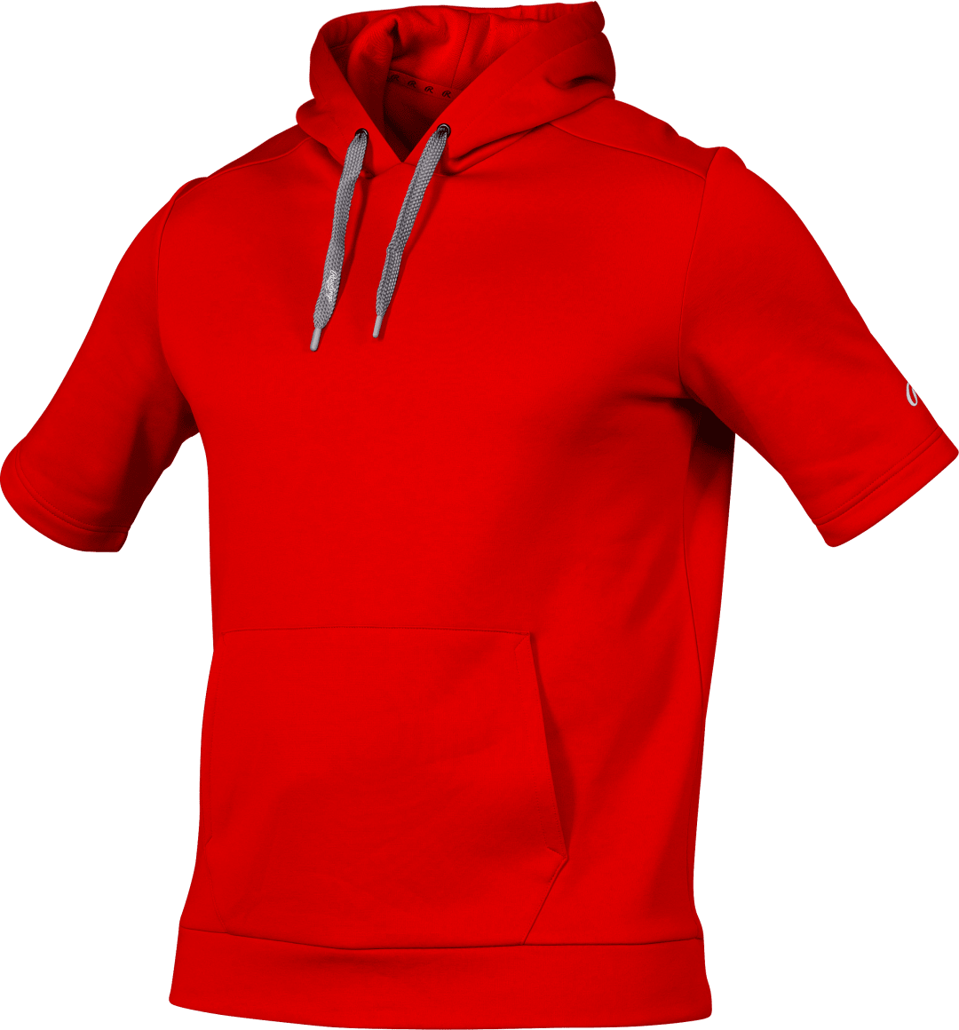 RAWLINGS ADULT COLORSYNC SHORT SLEEVE PERFORMANCE HOODIE - SCARLET - X-LARGE
