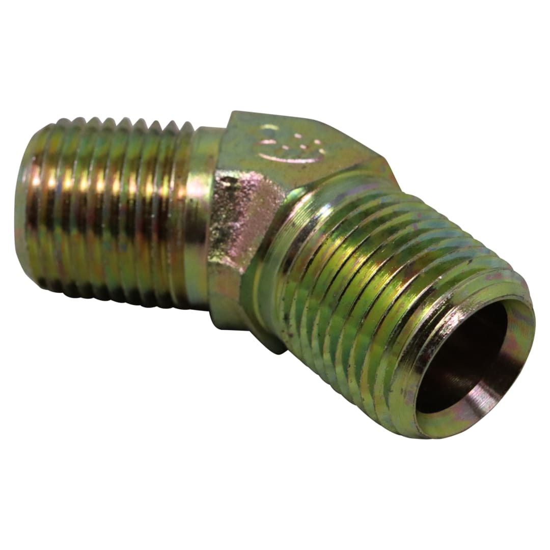 Galbreath™ 1/2" Male NPT x 1/2" Male NPT45 Degree Hydraulic Fitting