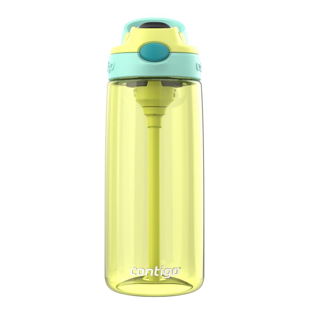 Contigo® Botella de Agua para Niños Aubrey, con Pajita AUTOSPOUT®, 20 oz, a Prueba de Derrames, Verde Neon