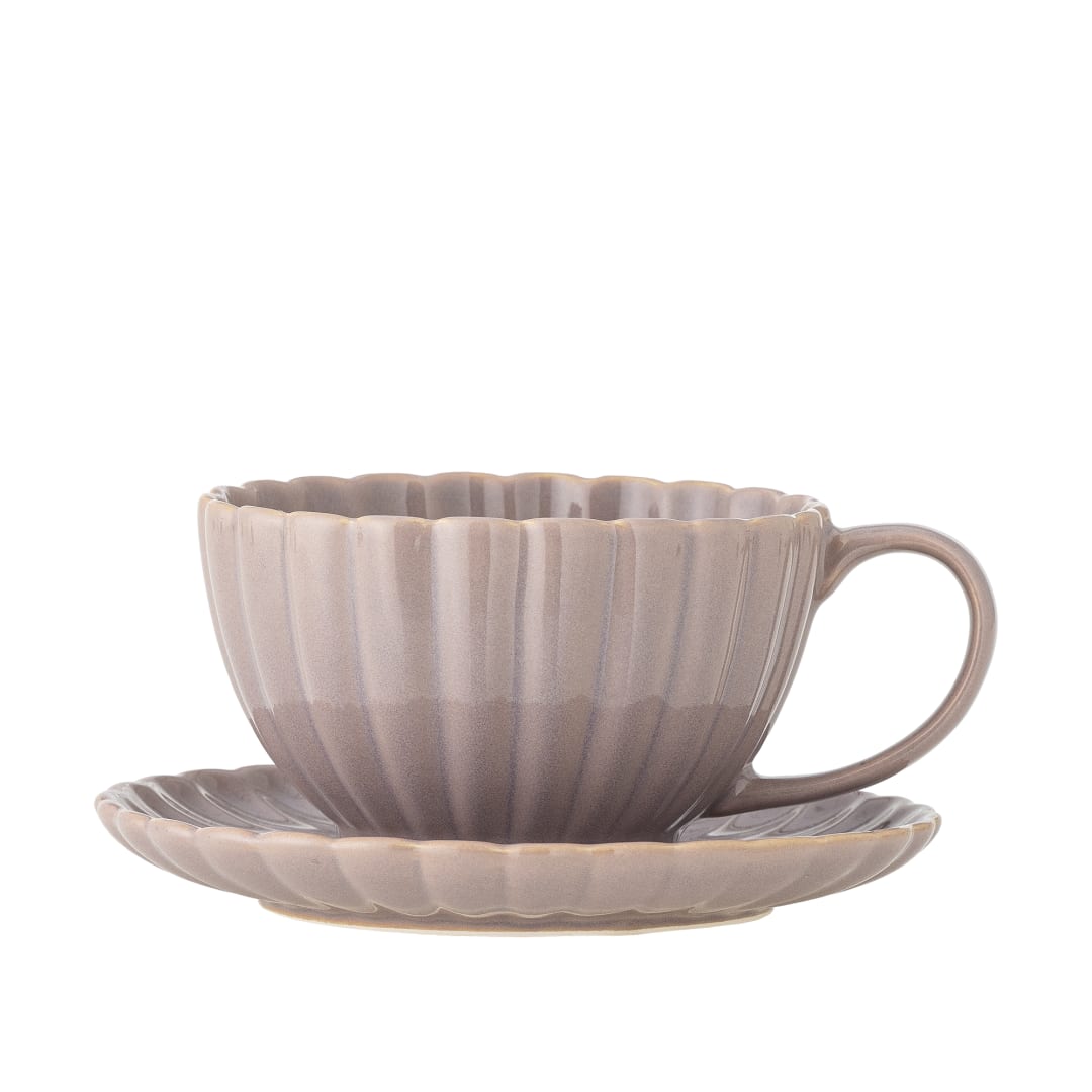82061906 - Latina Cup w/Saucer, Rose, Stoneware STOCK: 300