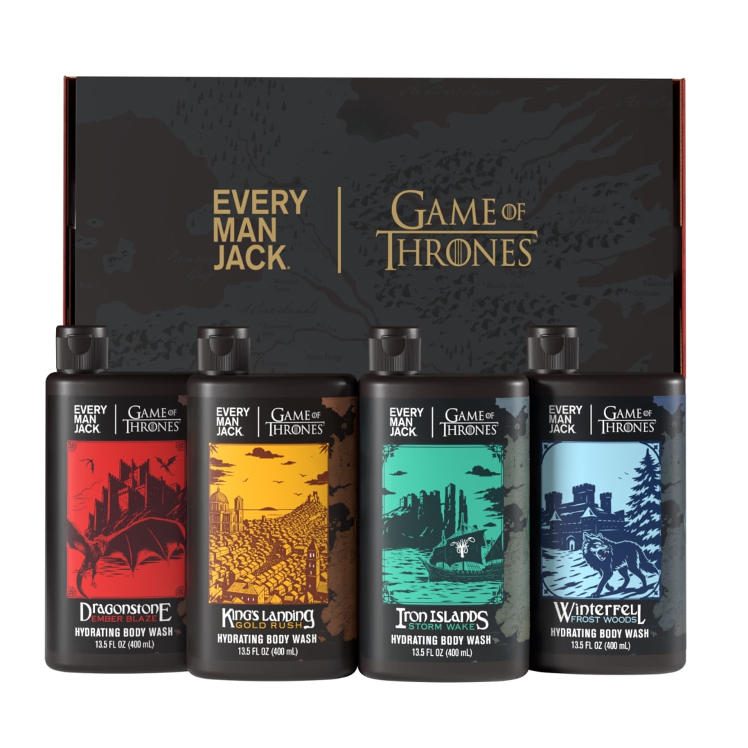Every Man Jack Game of Thrones Collector's Edition Body Wash Gift Set - Includes 4 Body Washes with Clean Ingredients & Westeros Inspired Scents