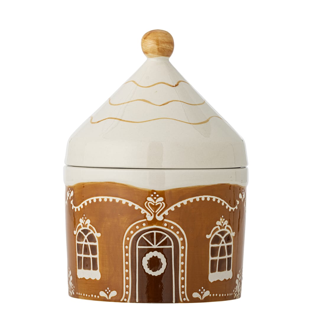 82063296 - Gina Jar w/Lid, Brown, Stoneware STOCK: 300
