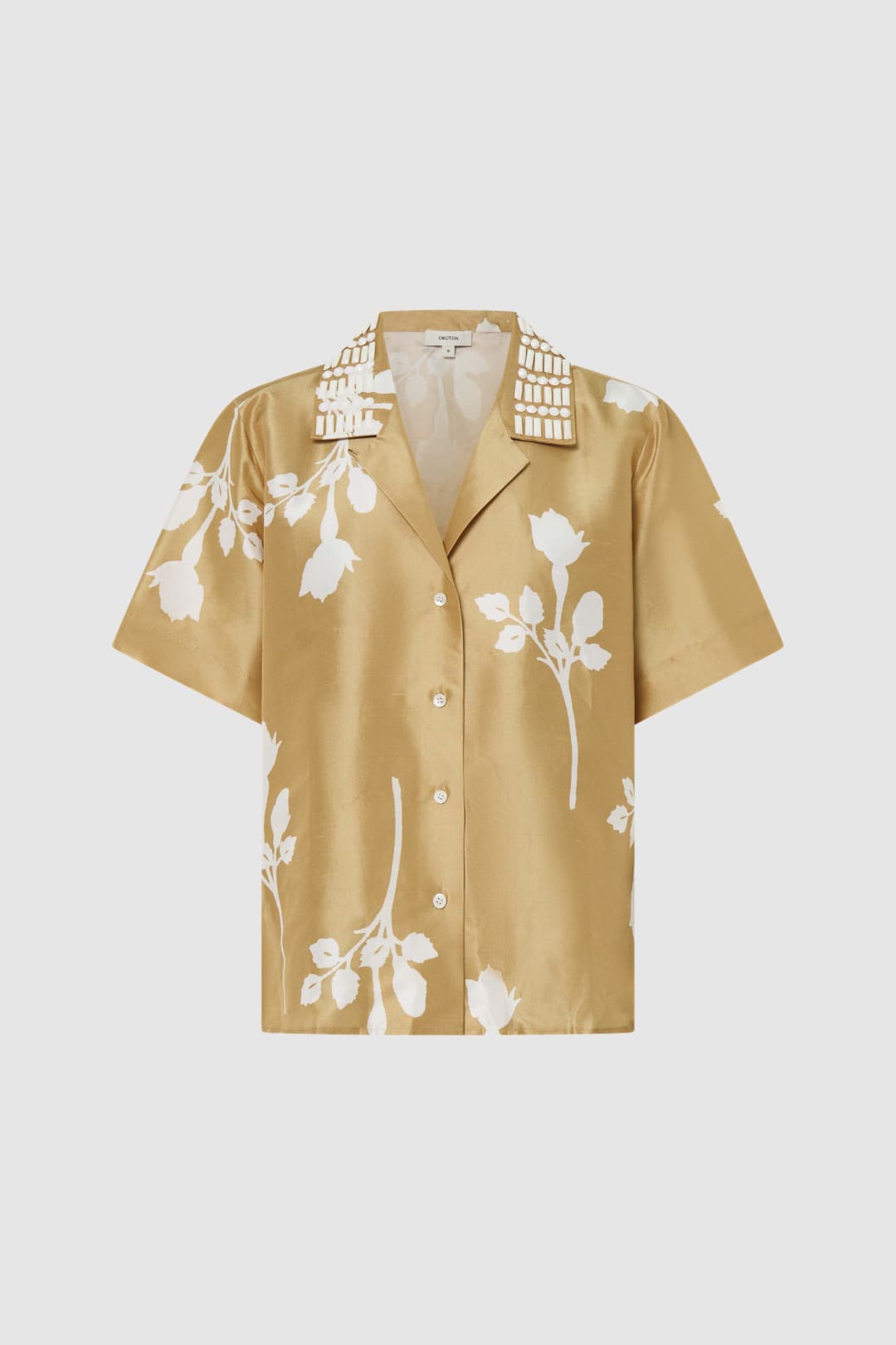 Embellished Rosebud Camp Shirt