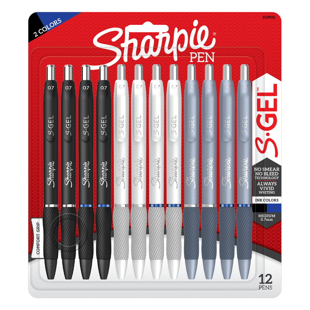 SH GEL MIX FASH 0.7MM 12CT BLK BLU