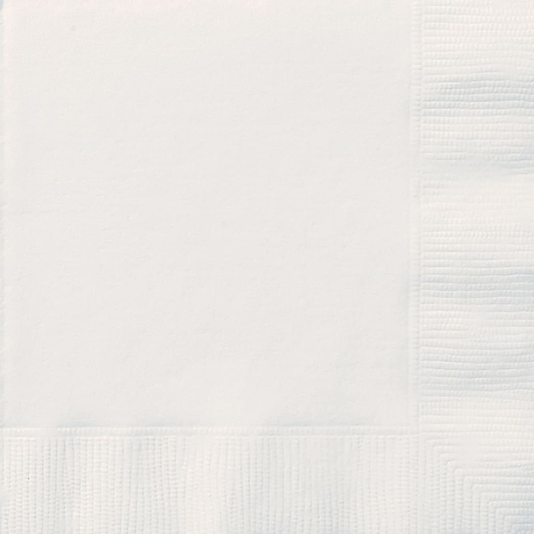 Bright White Solid Beverage Napkins, 20ct