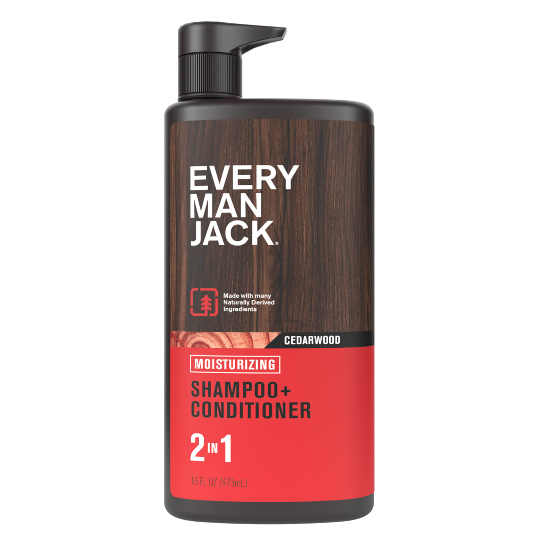 Every Man Jack Cedarwood Daily 2-in-1 Shampoo and Conditioner for Men, Naturally Derived, 16 oz