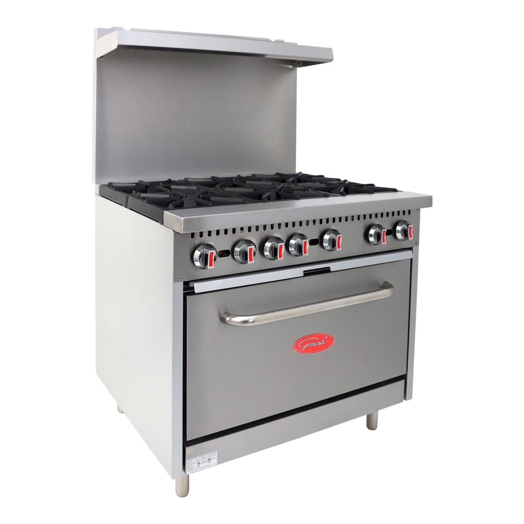 GR6-36NG - 36" Gas Range, with oven, 6 burner, NG Gas